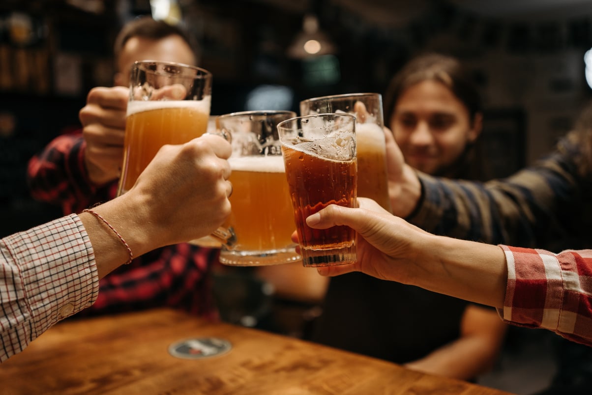 A Group of Friends Drinking Beer